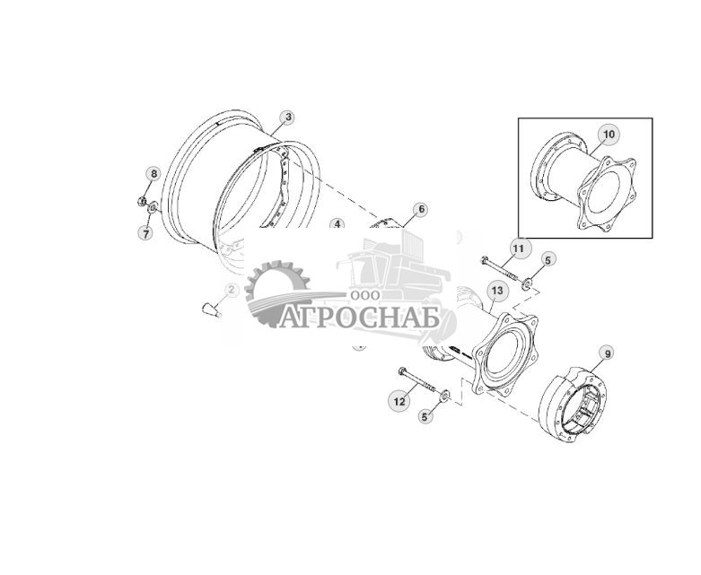 Переднее колесо, с ILS™ и MFWD 1500, 10 болтов, 8-позиционное, максимальная настройка для двускатных колес 144 дюйма - ST104586 689.jpg